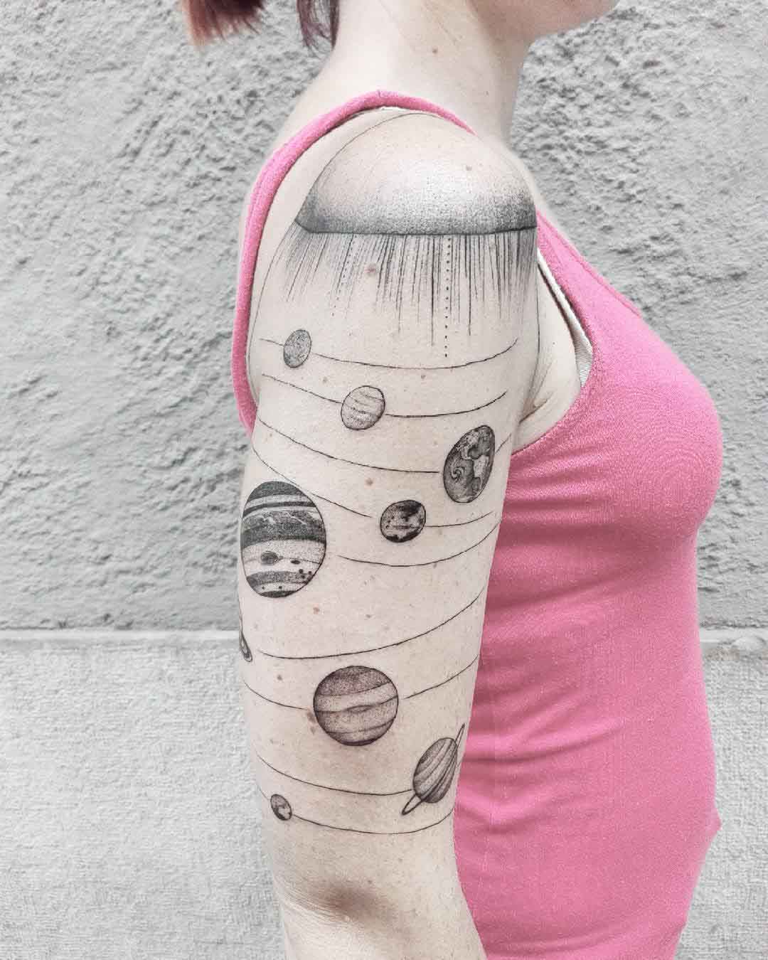 shoulder tattoo solar system