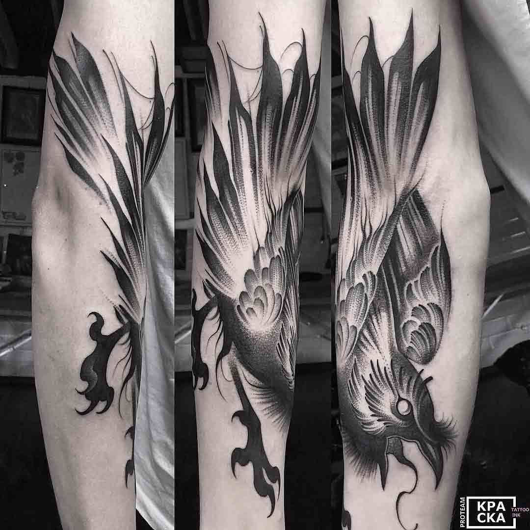 arm tattoo crow