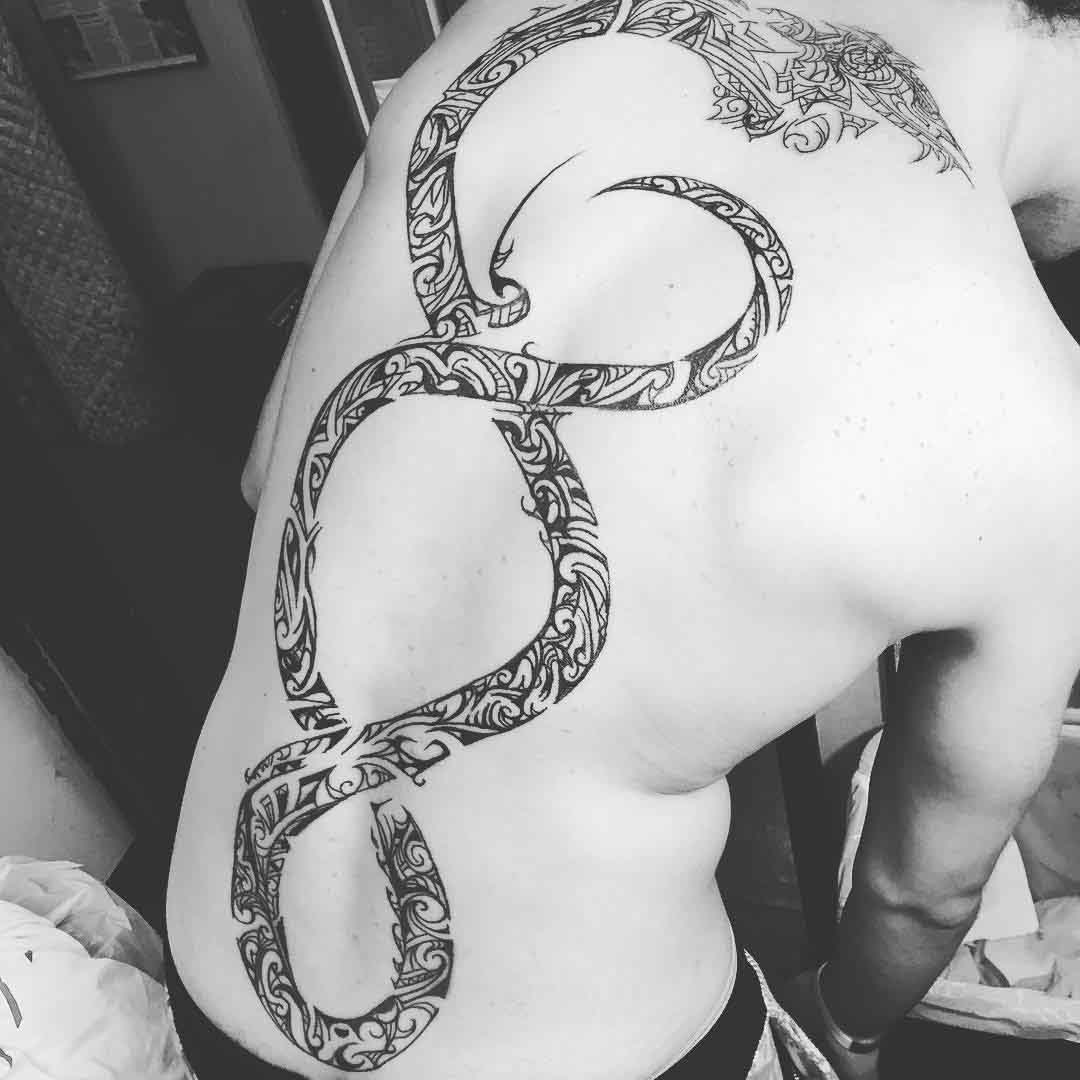 back tribal tattoo spiral