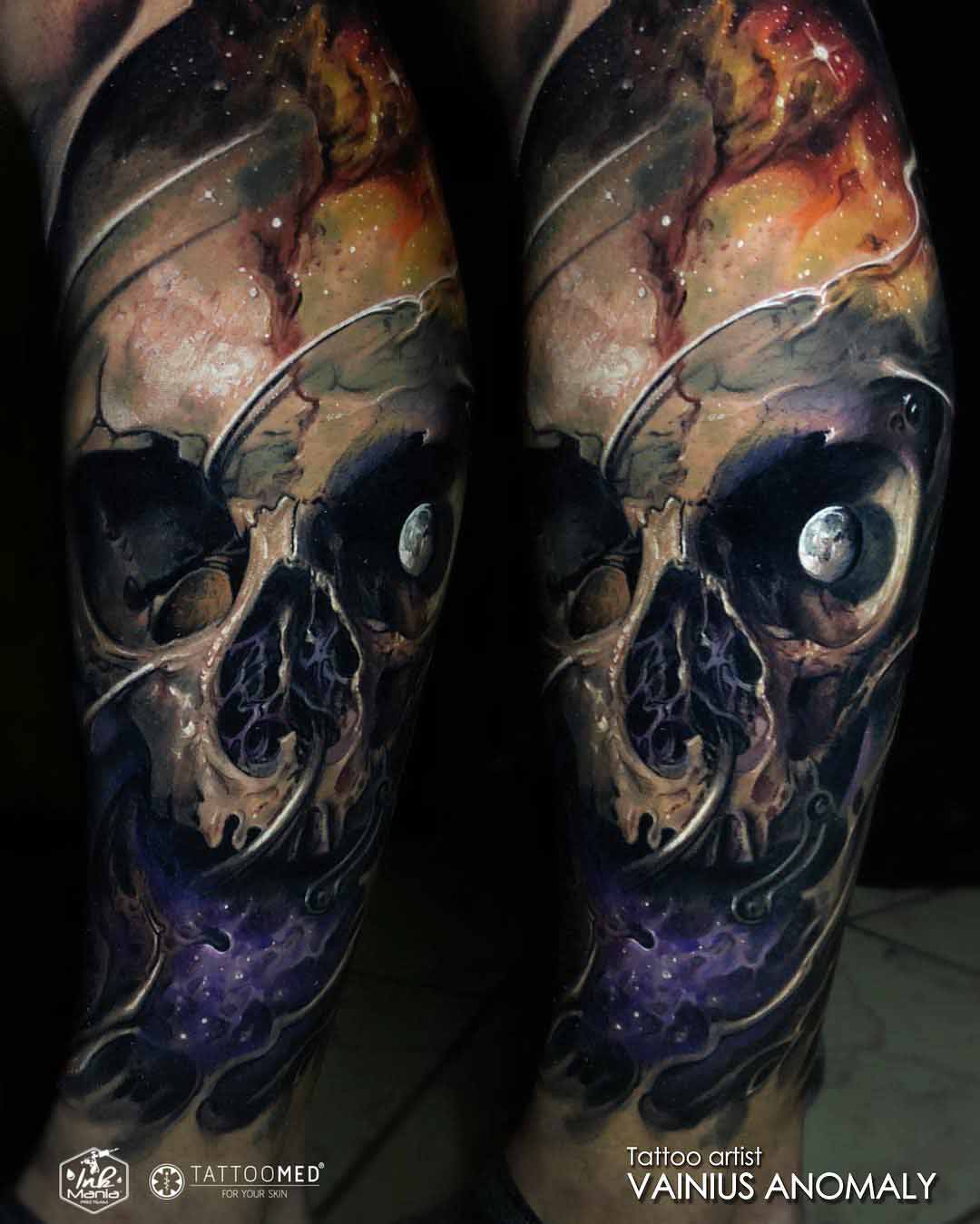 skull tattoo moon eye