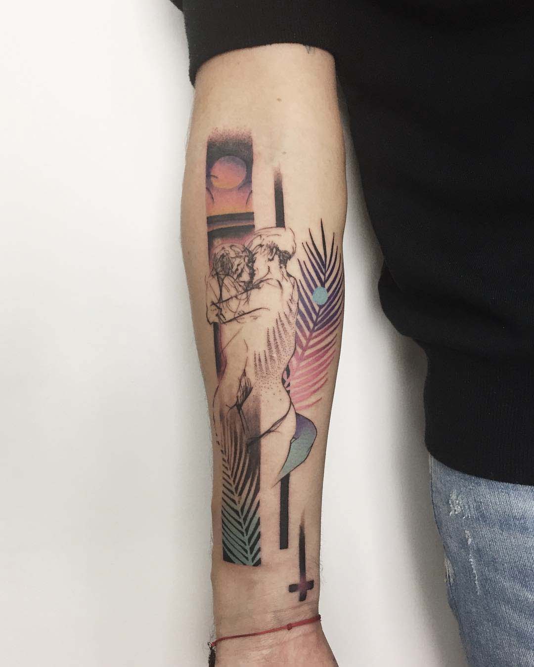 arm tattoo 80s style