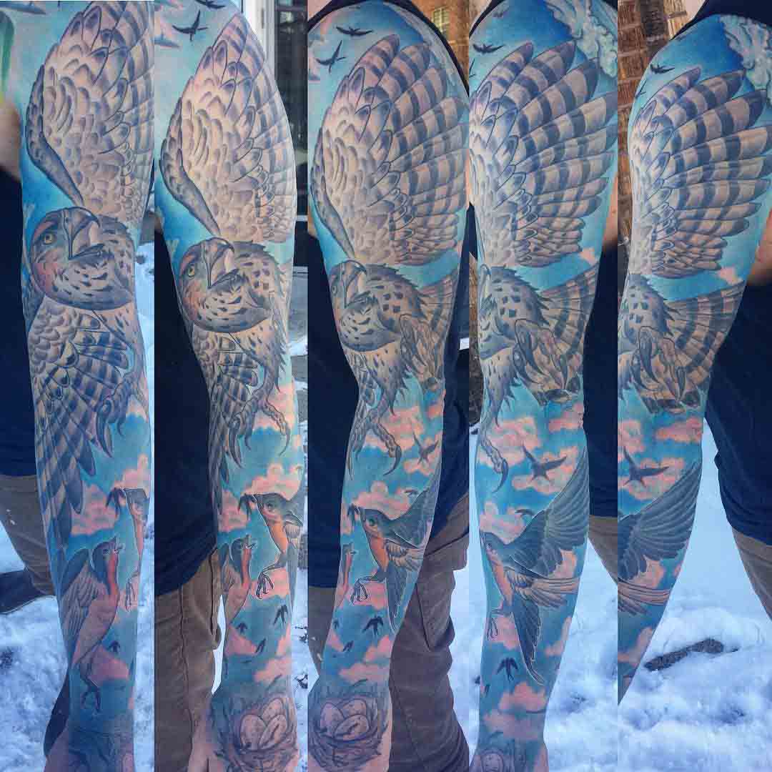tattoo sleeve with birds