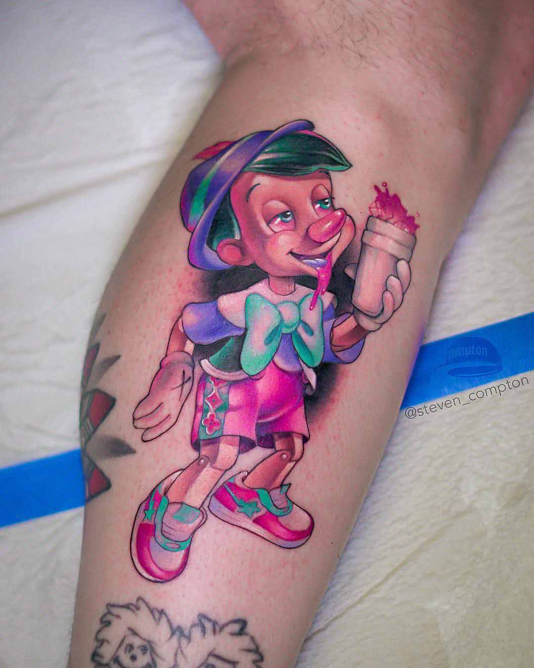 Wasted Pinocchio Tattoo.