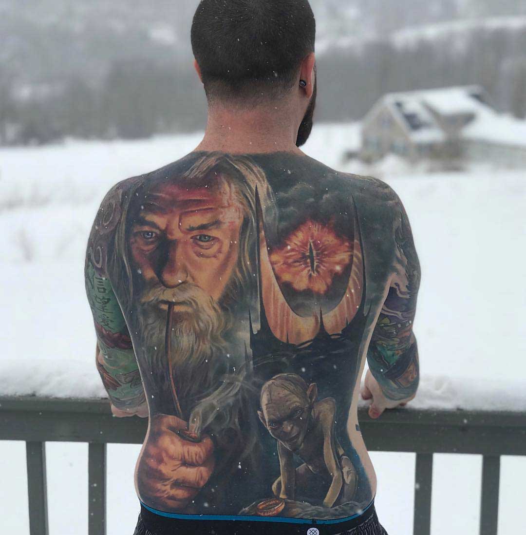 full back tattoo Gendalf lord of the rings