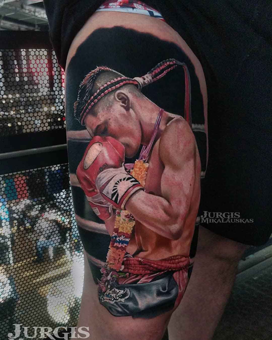 realistic tattoo muay thai tattoo