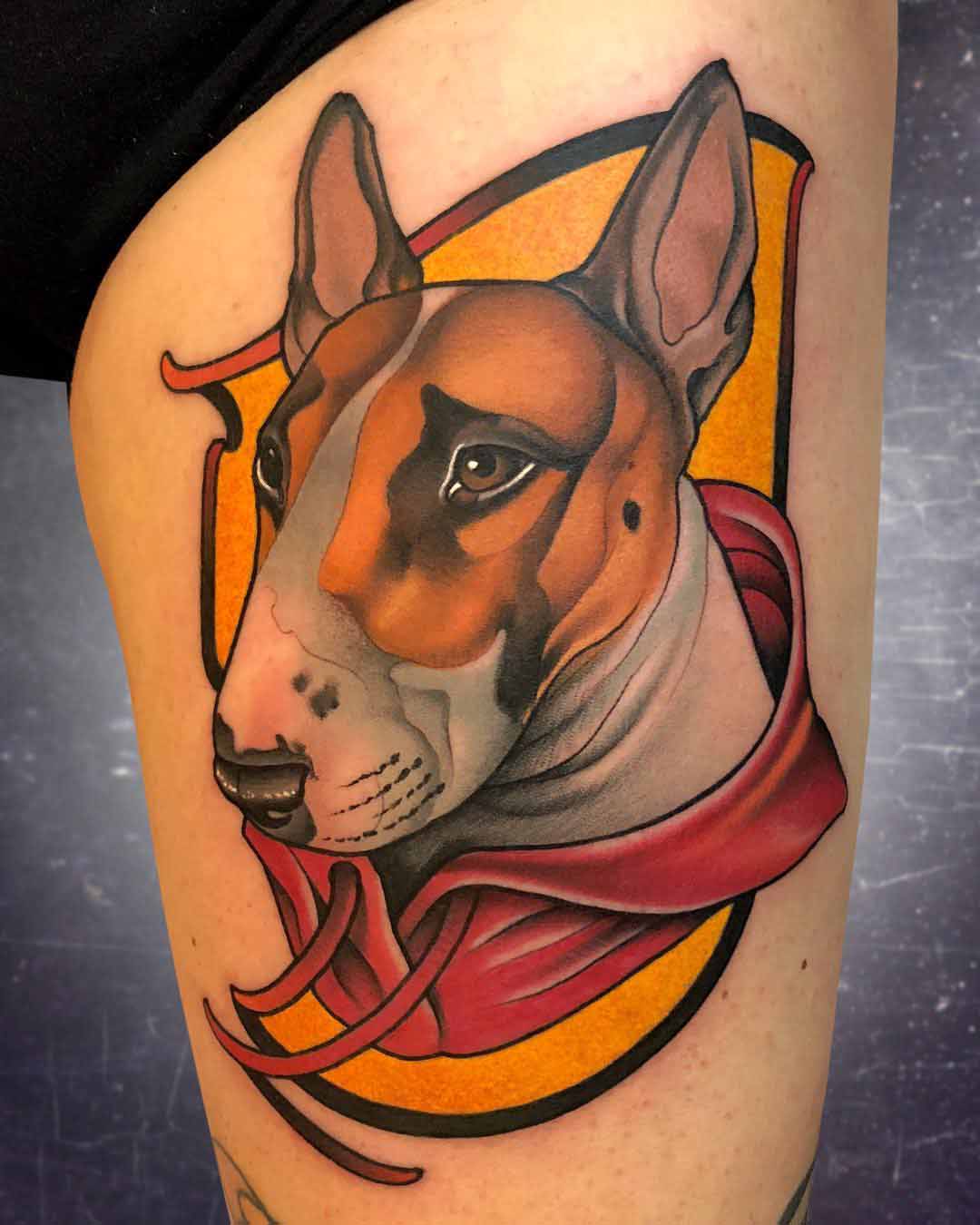dog tattoo portrait bull terrier