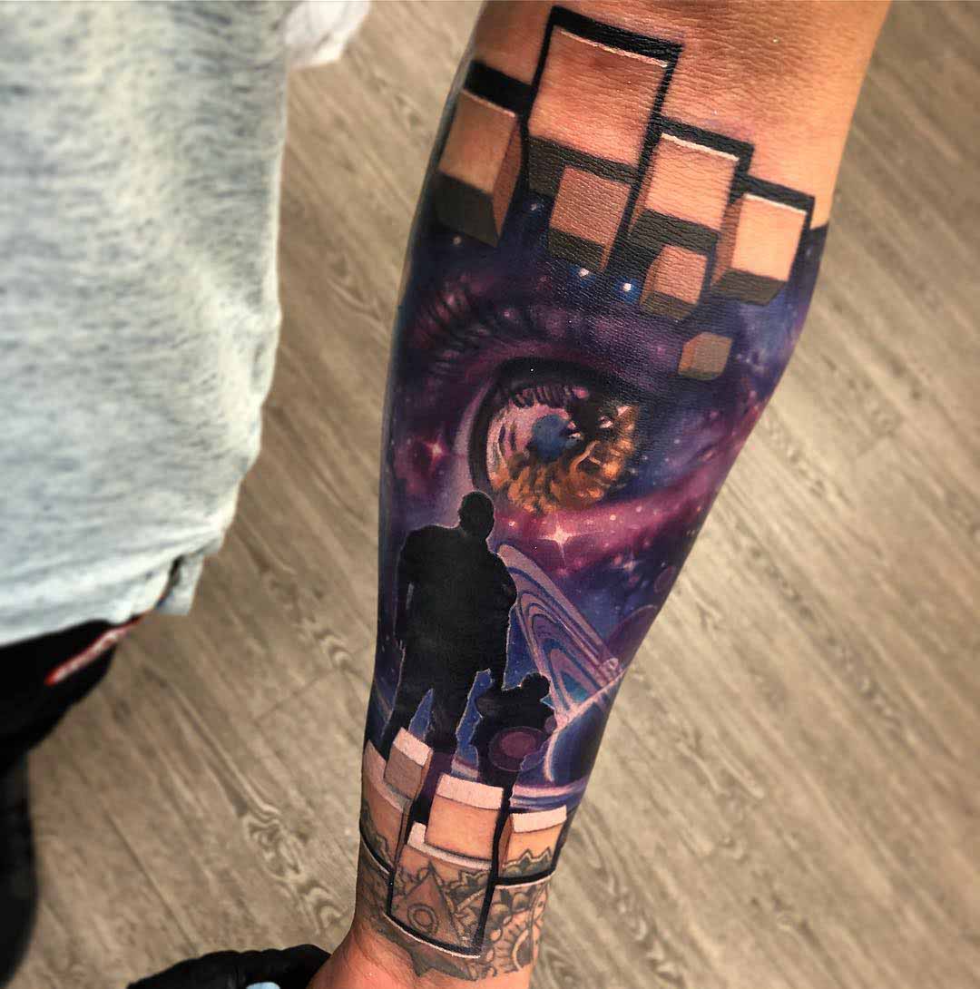 3D tattoo on arm space