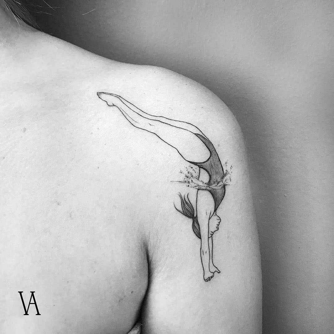 shoulder dive tattoo