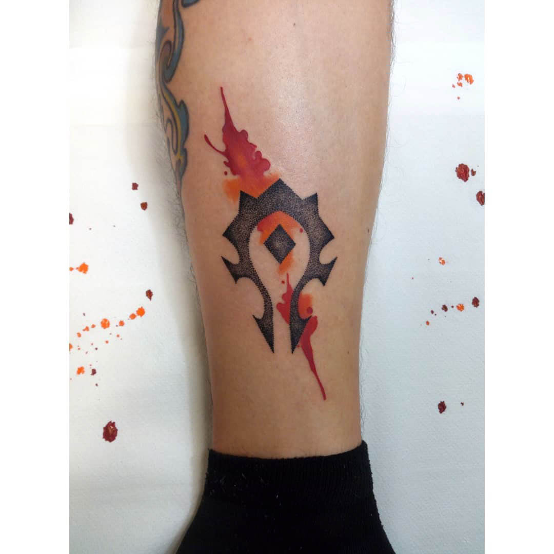 Warcraft tattoo horde emblem