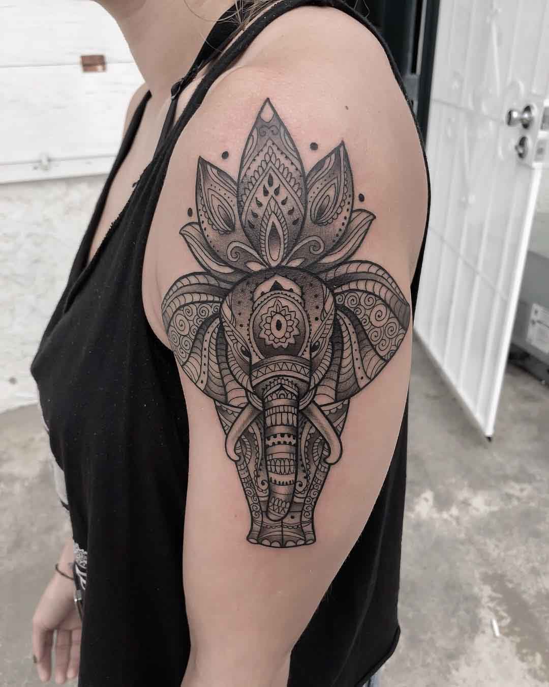 shoulder tattoo elephant
