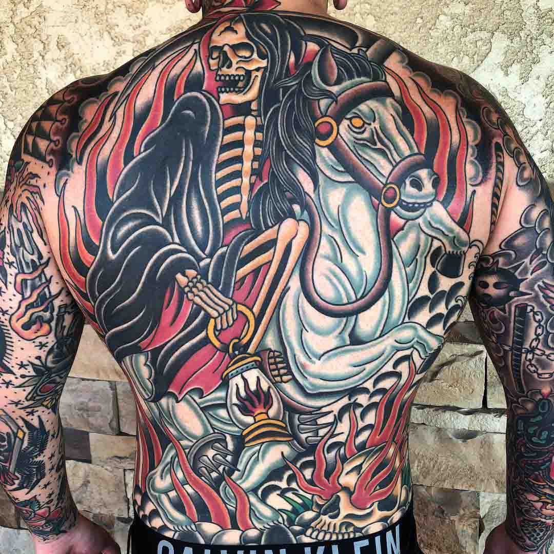 back tattoo traditional death