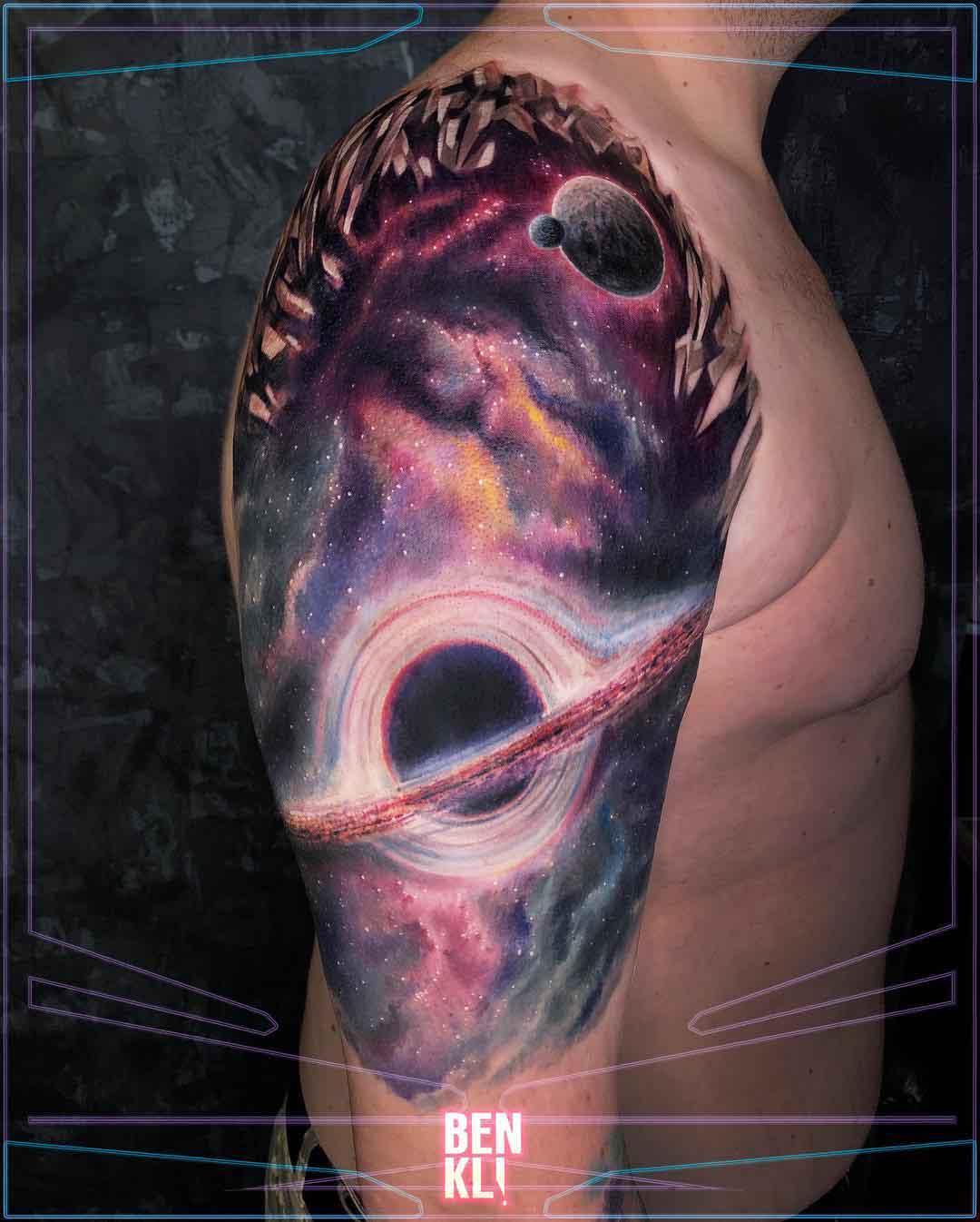 shoulder tattoo black hole