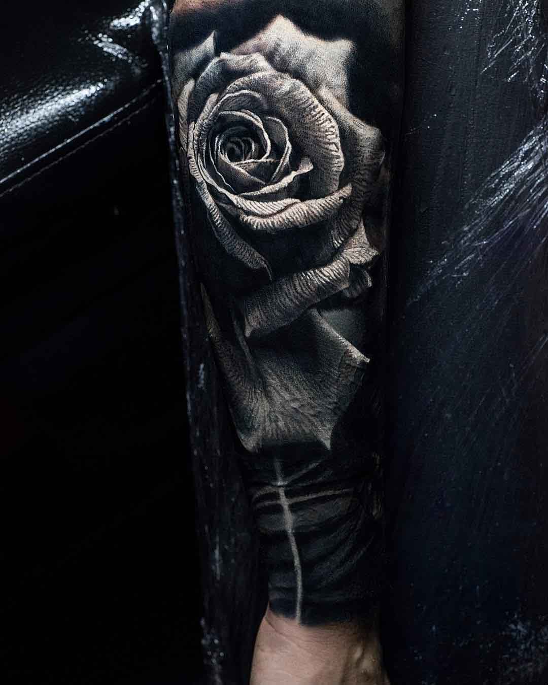 rose tattoo on arm 3D