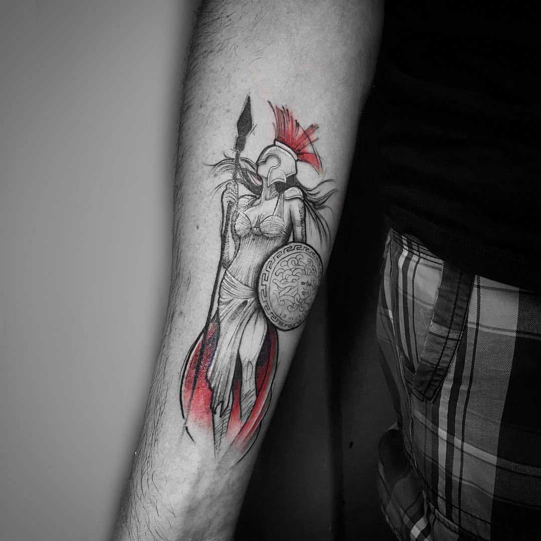 arm tattoo Athena
