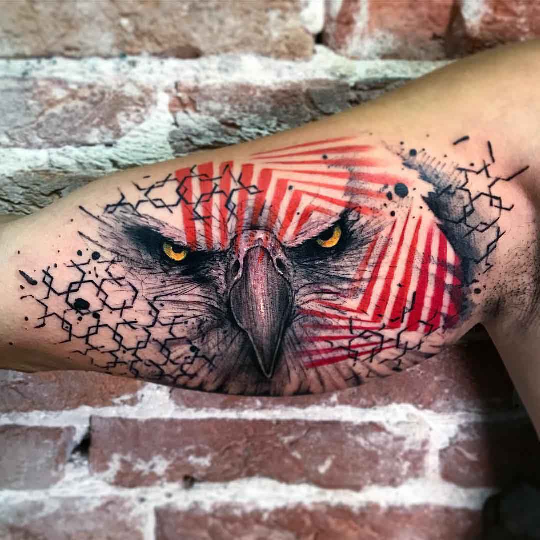 eagle tattoo on inner bicep