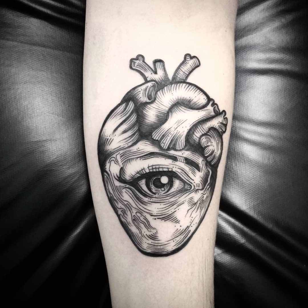 heart tattoo eye